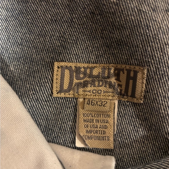 Duluth Trading Co Men’s Size 46x32 Straight Leg Blue Denim Jeans Made In USA - Picture 2 of 7